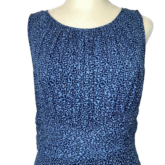 Like New TALBOTS Ditsy Floral Blue Pure Silk Sleeveless Maxi Dress Size 8 - Picture 7 of 15